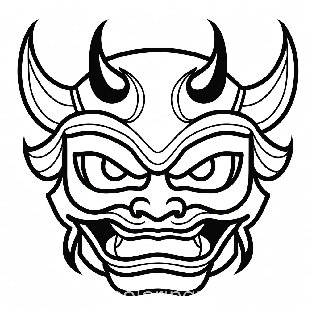 Simple-Oni-Mask-Coloring-Page-Black-and-White-Line-Art-for-Kids