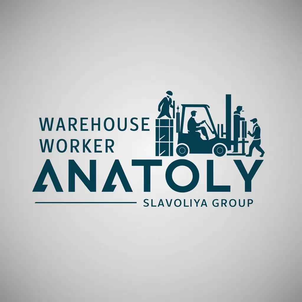 LOGO-Design-for-Slavoliya-Group-Warehouse-Worker-Anatoly-with-Forklift-and-Stocker-Theme