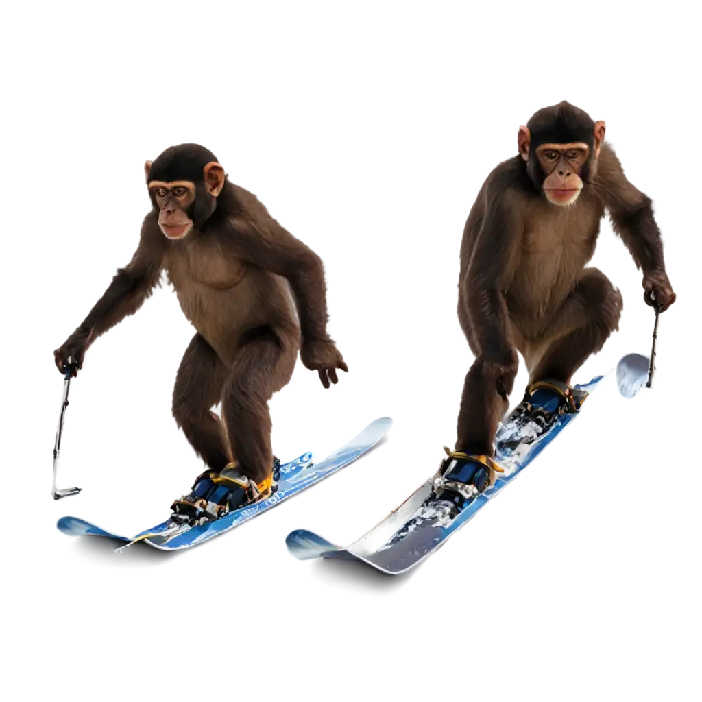 Monkey-Skiing-PNG-Image-Playful-Primate-Enjoying-Winter-Sports