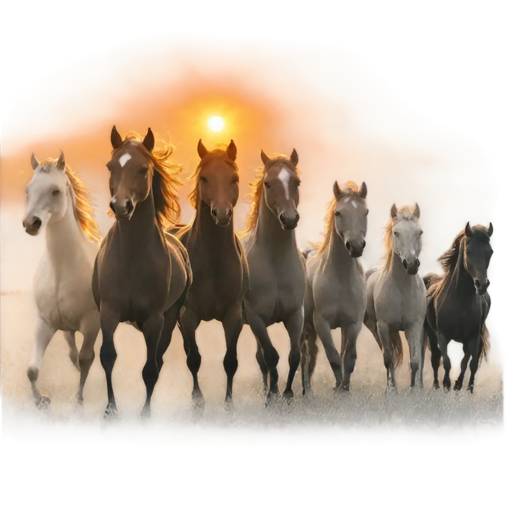 Beautiful-Sun-Seven-Horses-PNG-Image-Capturing-the-Essence-of-Solar-Majesty-in-HighQuality-Format