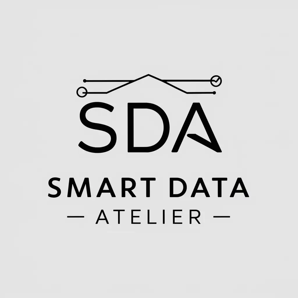 a vector logo design,with the text "Smart Data Atelier", main symbol:SDA,Moderate,be used in Technology industry,clear background