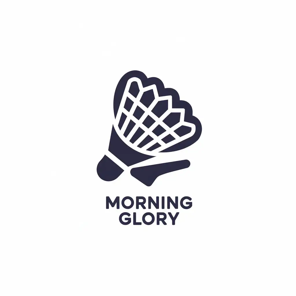 a vector logo design,with the text "Morning Glory", main symbol:badminton,Moderate,be used in Sports Fitness industry,clear background