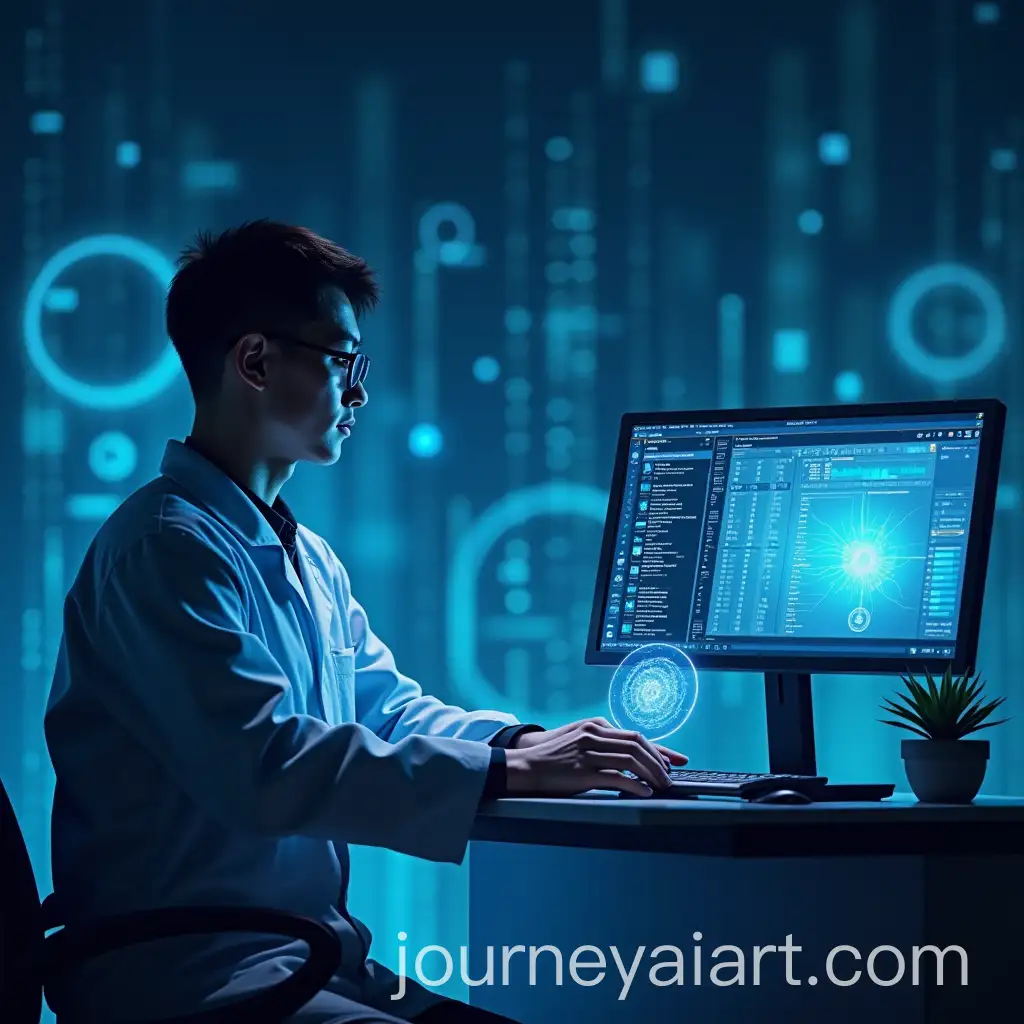 Researchers-Working-in-aAI-Image-Prompt-Expansion-HighTech-Lab-with-AI-Models-and-Blockchain-Ledgers