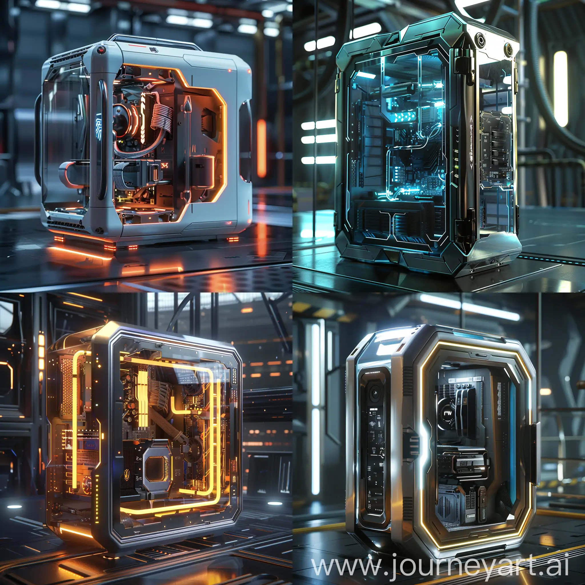 Futuristic-PC-Case-with-Illuminated-Accents-and-Transparent-Panels