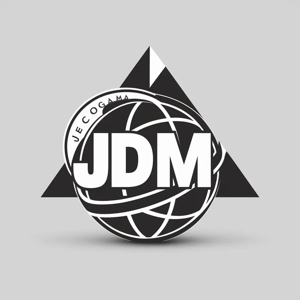 LOGO Design For JDM Modern Sphere and Triangle Concept on White Background