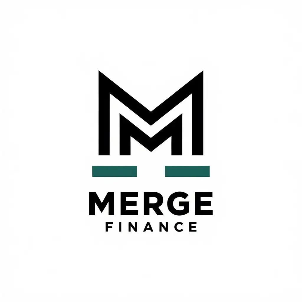 LOGO Design for Merge Minimalistic M Symbol for Finance Industry with Clear Background