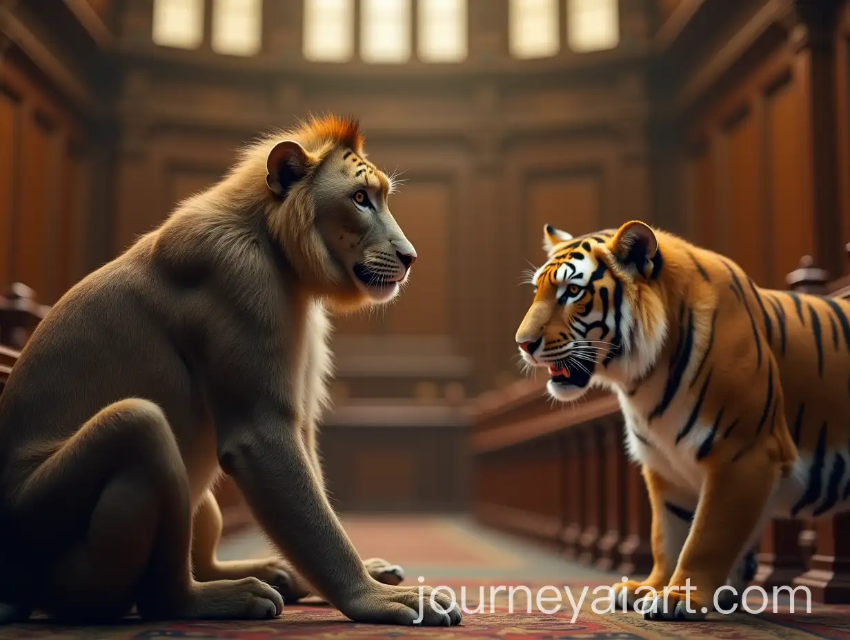 Monkey-Ruling-Parliament-with-Lions-and-Tigers