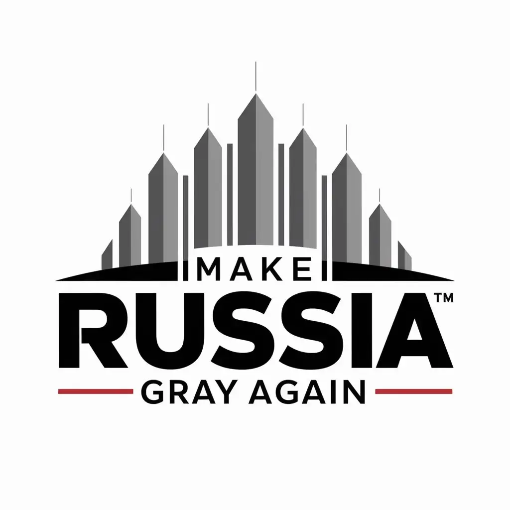 a logo design,with the text "Make Russia gray again", main symbol:skyscrapers,Moderate,clear background