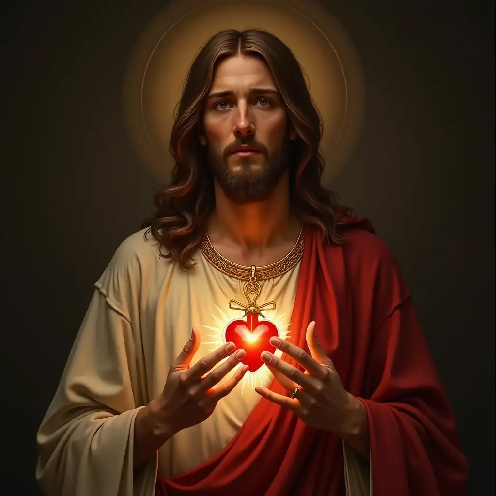 Jesus sacred heart, realistic and very touching, jesus must have a compassion loving look