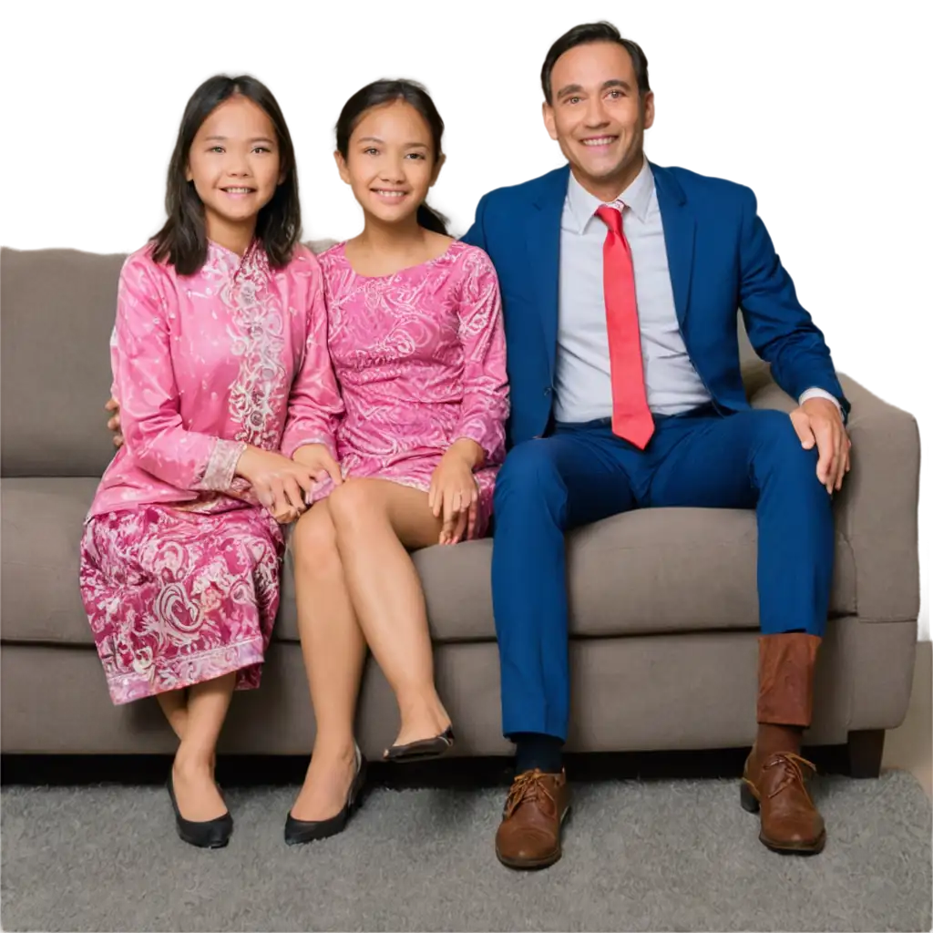 Family-of-Four-Sitting-on-a-Couch-HighQuality-PNG-Image-for-Versatile-Use