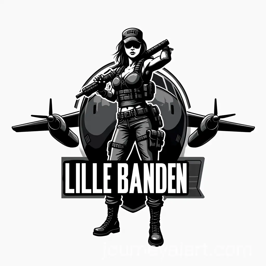 Bold-Monochrome-Military-Logo-Featuring-Female-Soldier-and-C130J-Hercules-Aircraft
