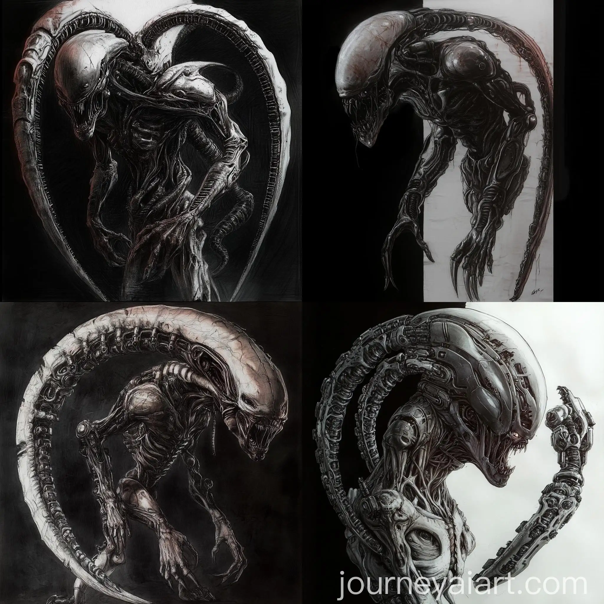 Anthropomorphic-Alien-Creature-in-HR-Giger-Style