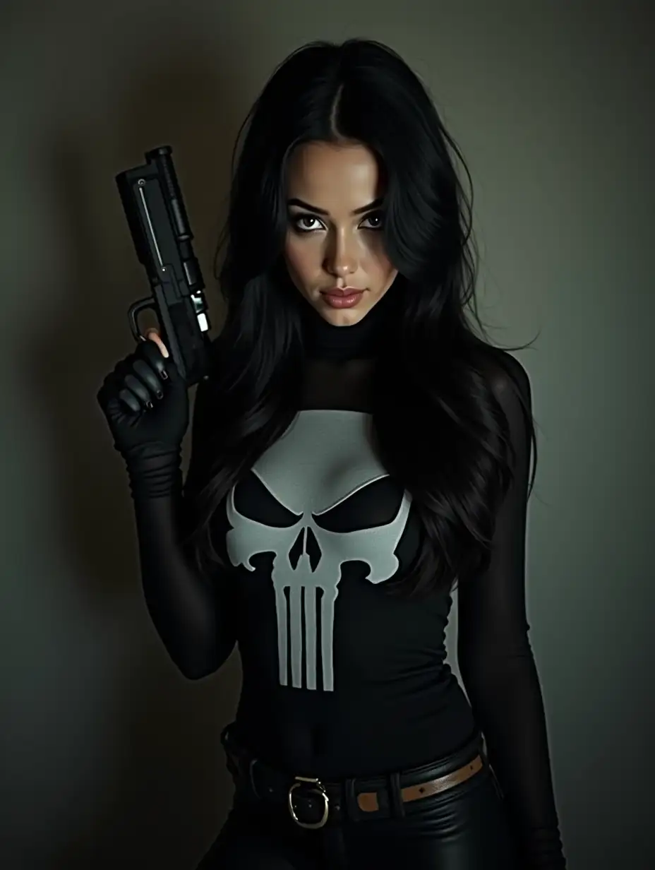 Cosplay-Portrait-of-a-Woman-in-The-Punisher-Costume