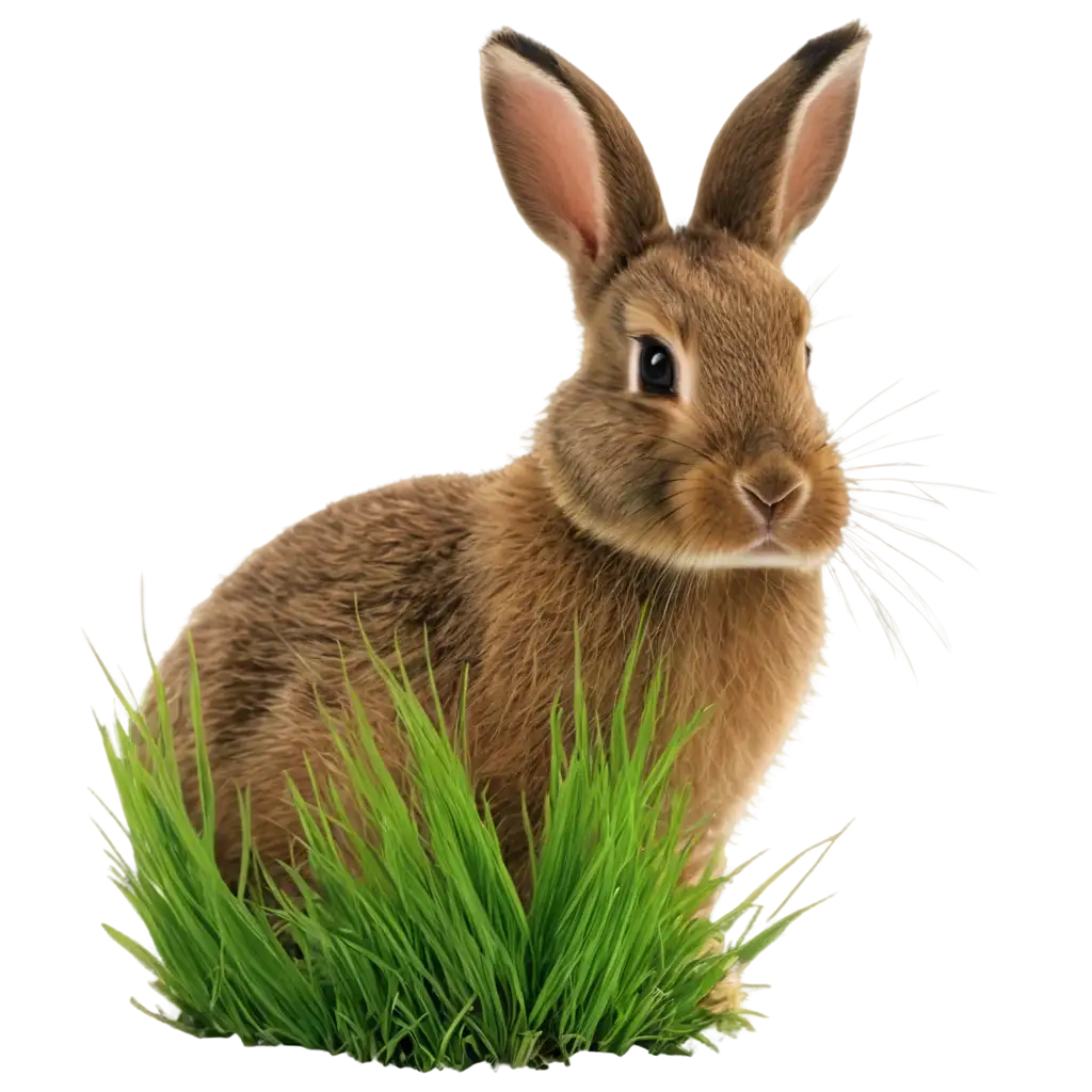 rabbit with grass