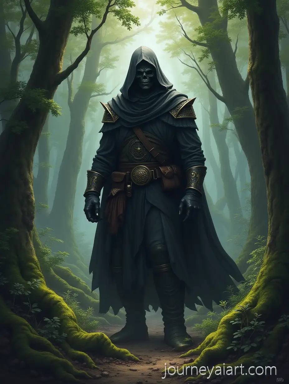 Black-Man-Adventuring-in-a-Mystical-Forest-DnBlack-man-in-forestD-Style