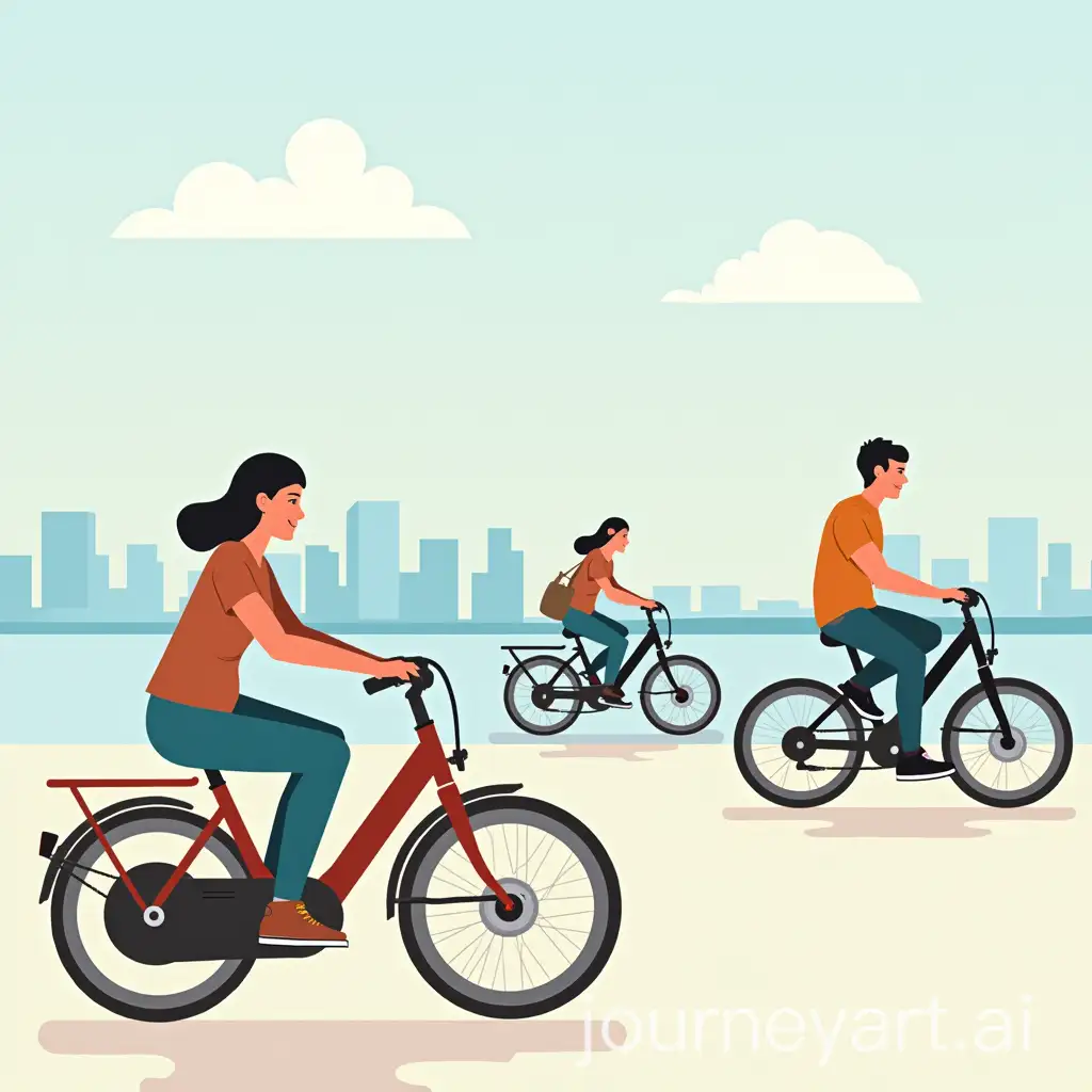 Dynamic-Scene-of-People-Riding-Electric-Bikes-in-an-Urban-Setting