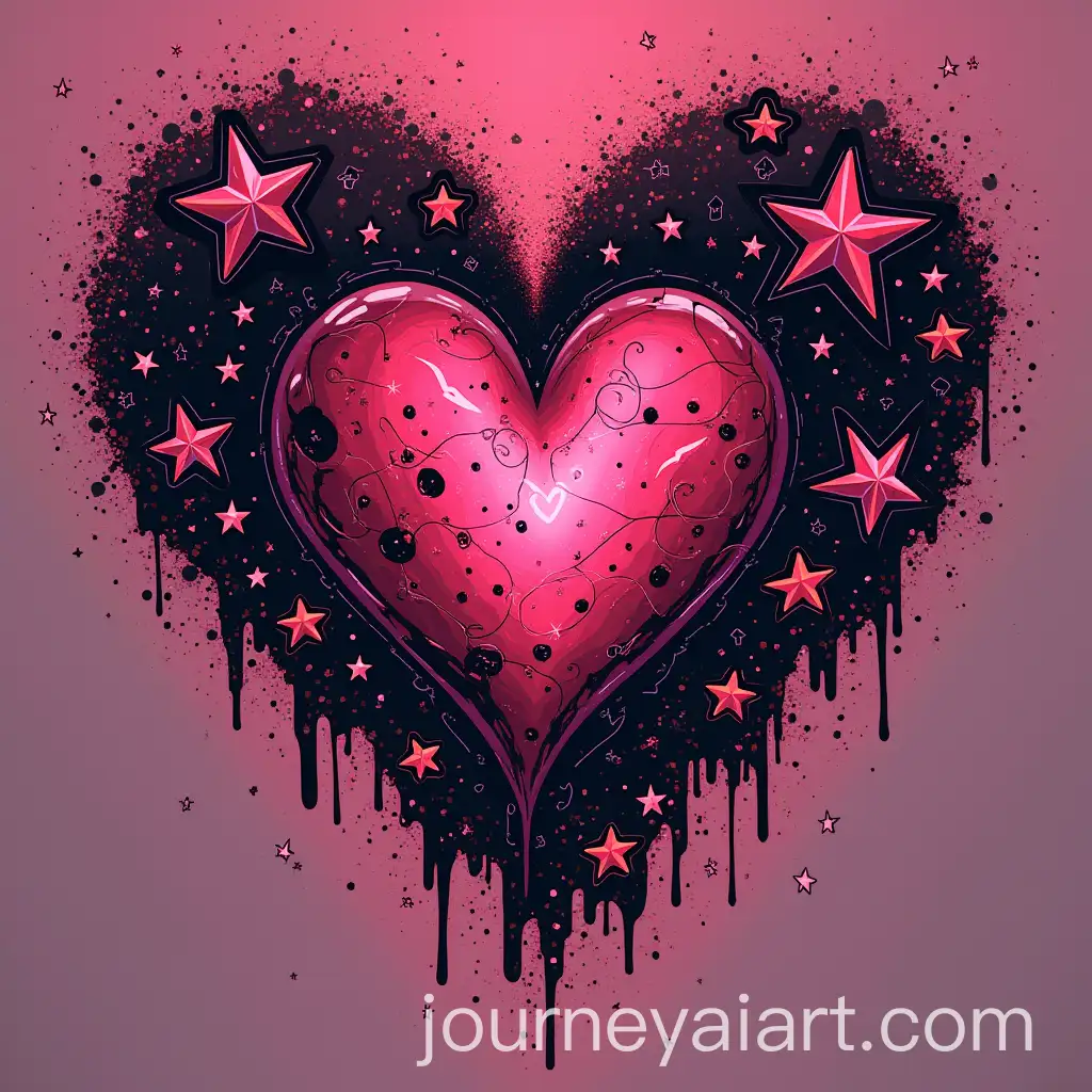 Cybercore-Style-Tattoo-with-Stars-and-Hearts-Design