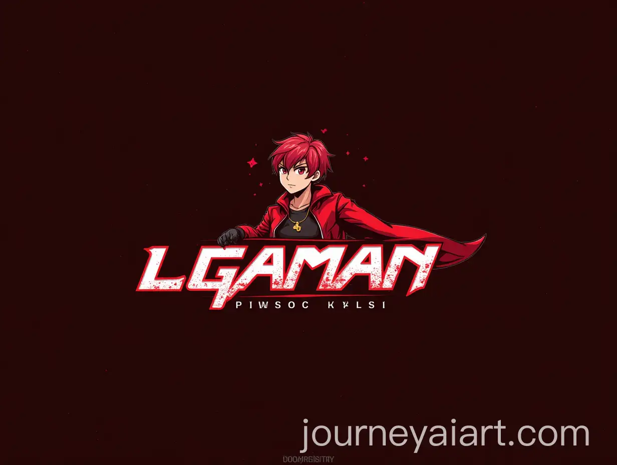 Futuristic-Anime-Character-Logo-Design-in-Red-for-LGAMAN