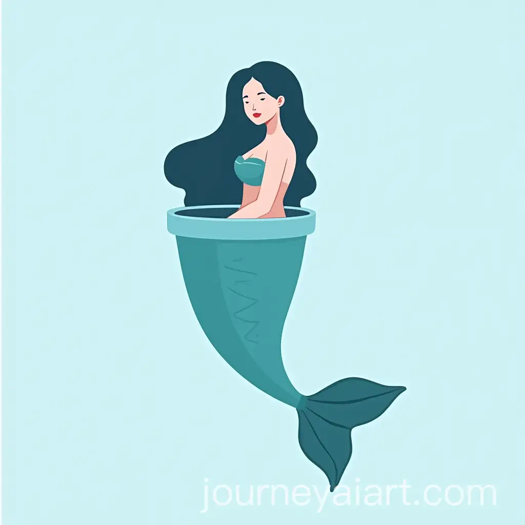 Simple-Blue-Mermaid-in-a-Cup-Logo-with-Beach-Vibes