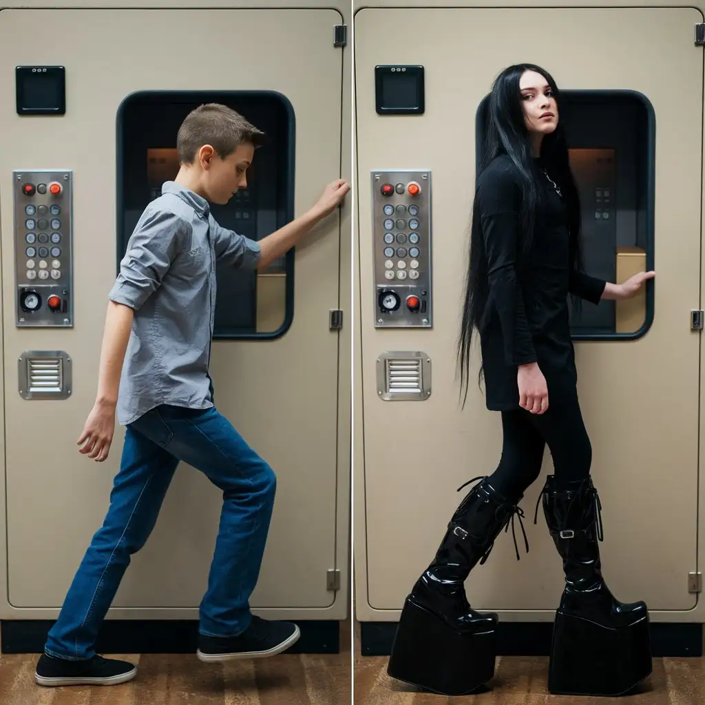 Transformation-of-a-12YearOld-Boy-into-a-Goth-Girl-with-Long-Black-Hair-and-Platform-Boots