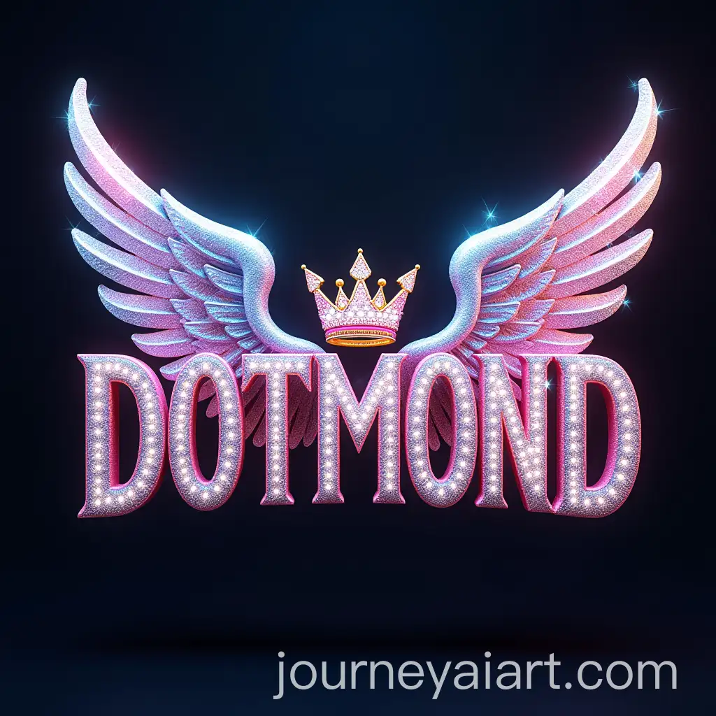 Elegant-3D-Typography-of-DOTMOND-with-Crown-and-Angel-Wings