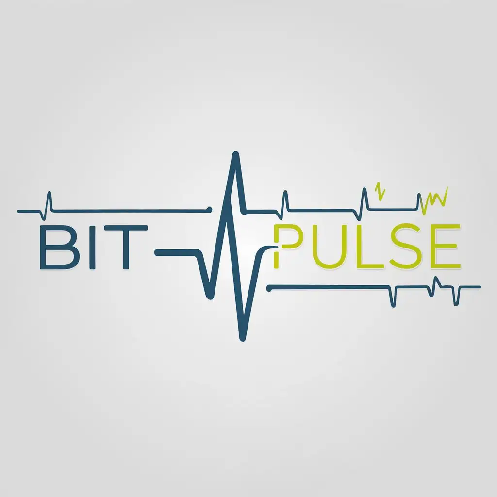 LOGO Design for Bit Pulse Electric Blue Neon Green with Waveform and Binary Fusion Theme