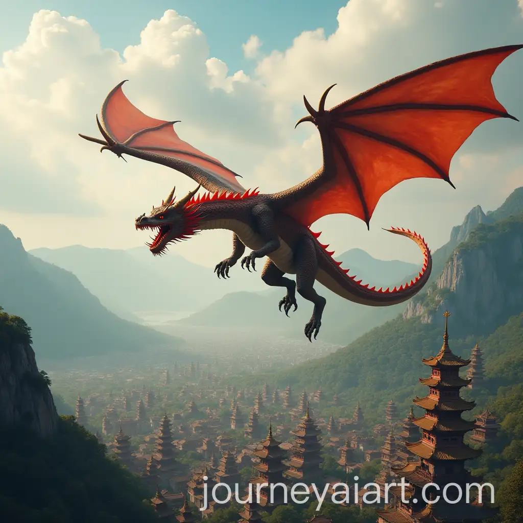 Majestic-Dragon-Flying-Over-a-Futuristic-Cityscape