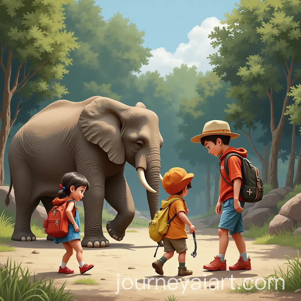 Children-Playing-in-a-Zoo-Environment