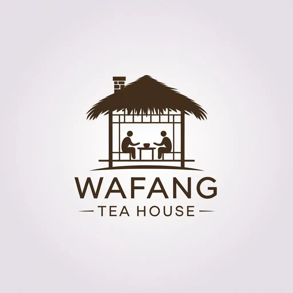 LOGO-Design-For-Wafang-Tea-House-Minimalistic-Teahouse-and-Tea-People-Theme