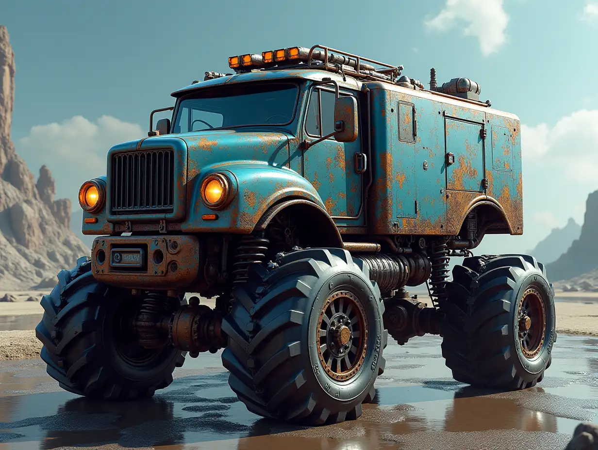 Create a crazy vehicle with many gears large windows ufo shiny Cyberpunk.