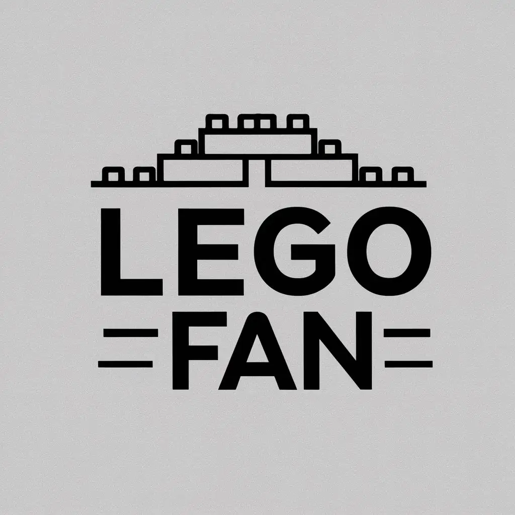 a vector logo design,with the text "LEGO FAN", main symbol:building blocks,Minimalistic,be used in Entertainment industry,clear background