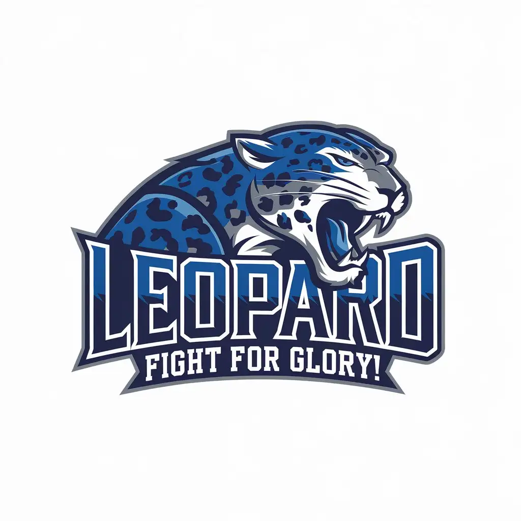 LOGO Design for Leopard Fight for Glory Roaring Royal Blue Leopard Theme for School Sport House