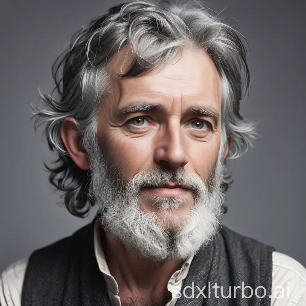 Male Folk singer grey hair & beard