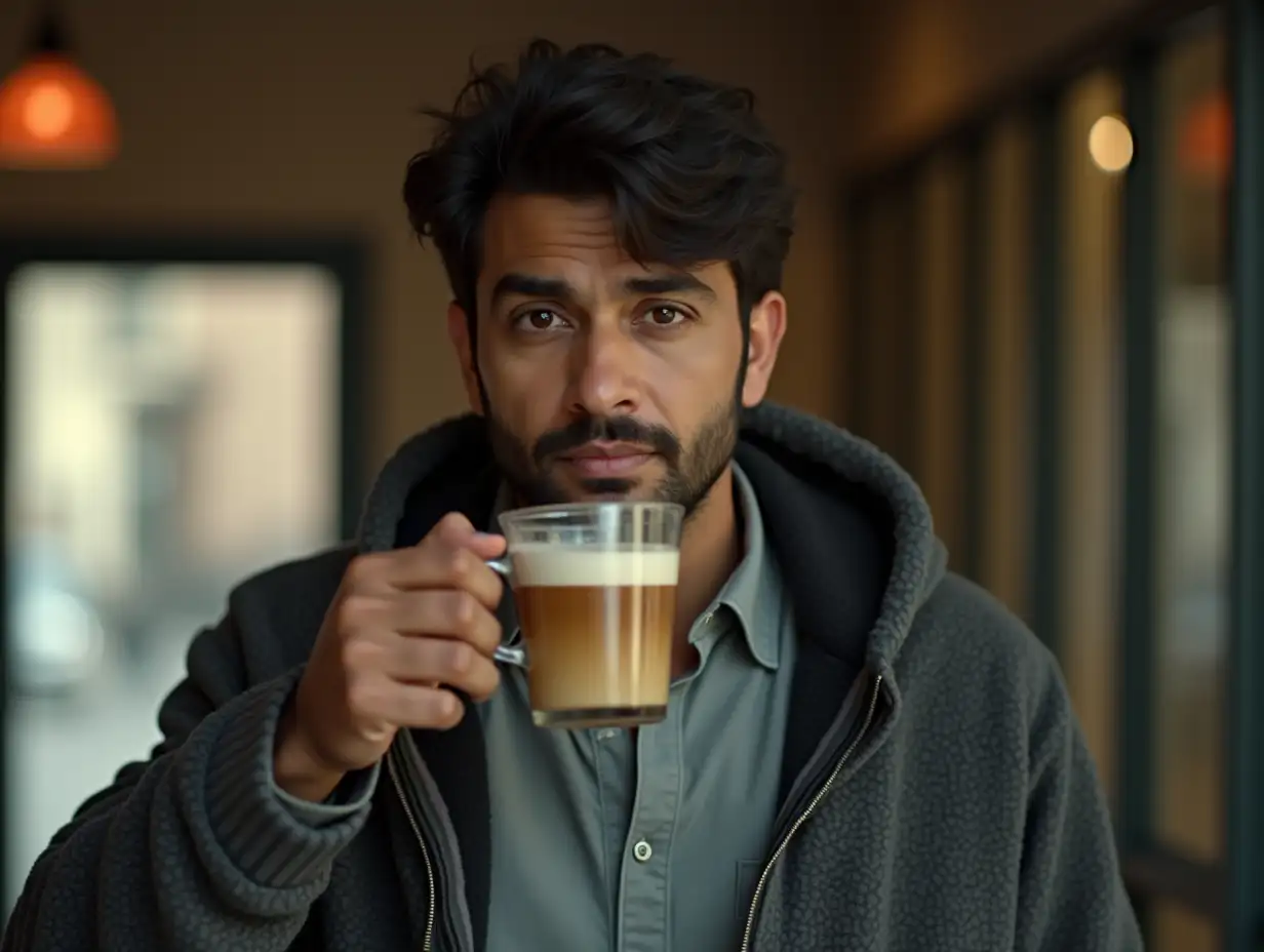 Indian-Man-Enjoying-a-Casual-Coffee-Break