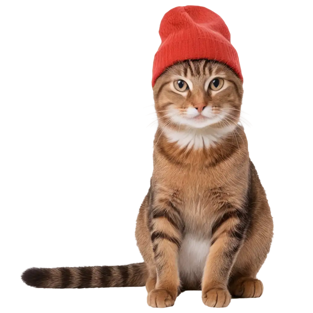 Sitting-Cat-with-Hat-PNG-Image-Adorable-Feline-Illustration