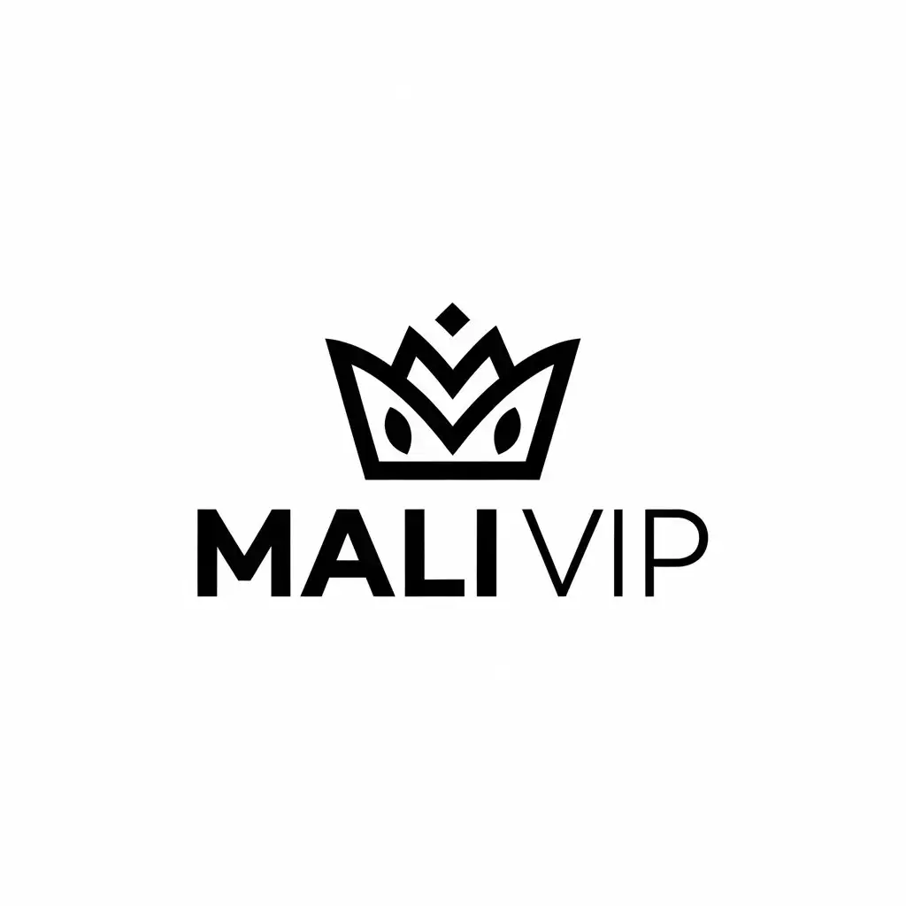 a vector logo design,with the text "Mali Vip", main symbol:Small,Minimalistic,be used in Others industry,clear background