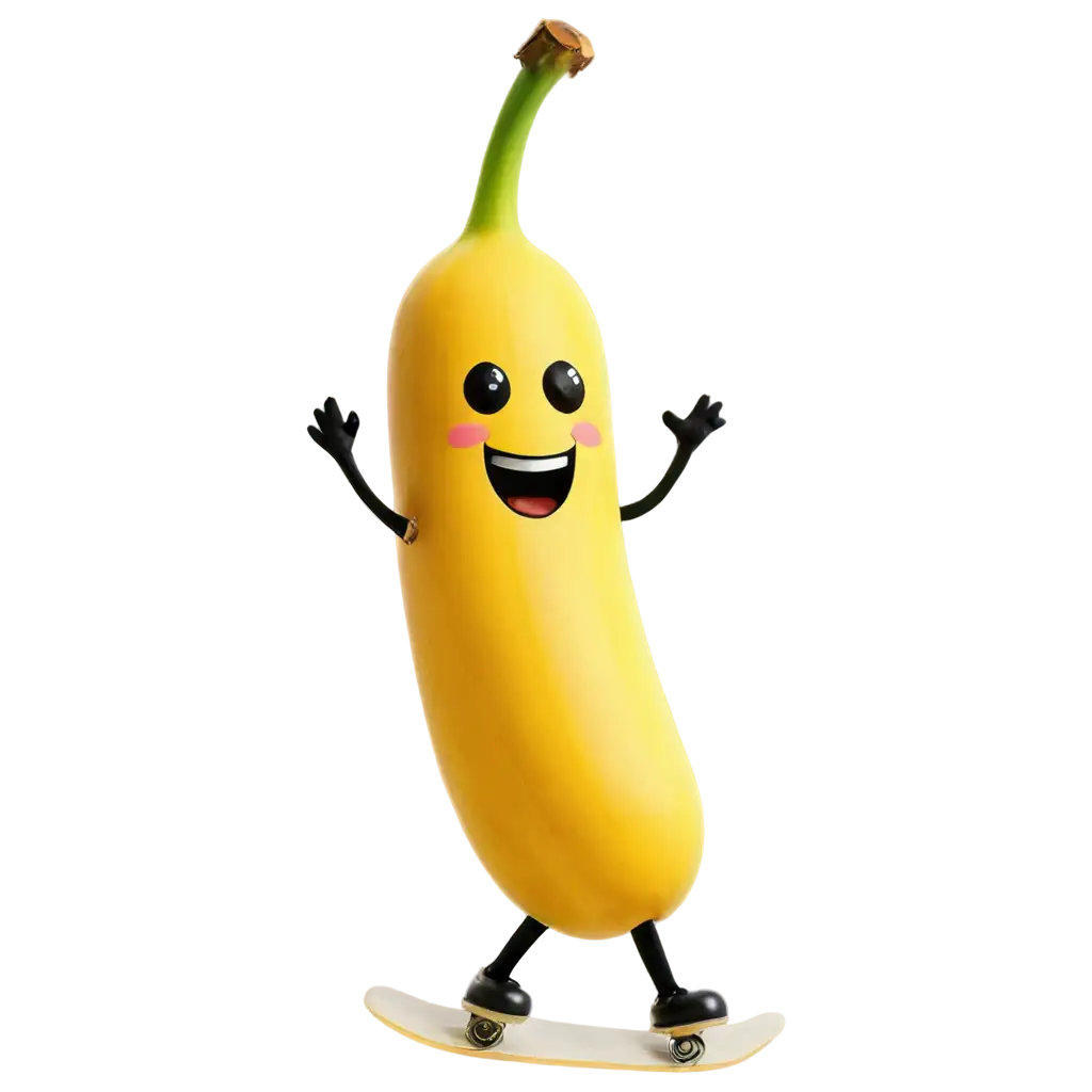 Cheerful-Banana-Skating-with-a-Happy-Face-PNG-Image-Delightful-and-Whimsical-Artwork