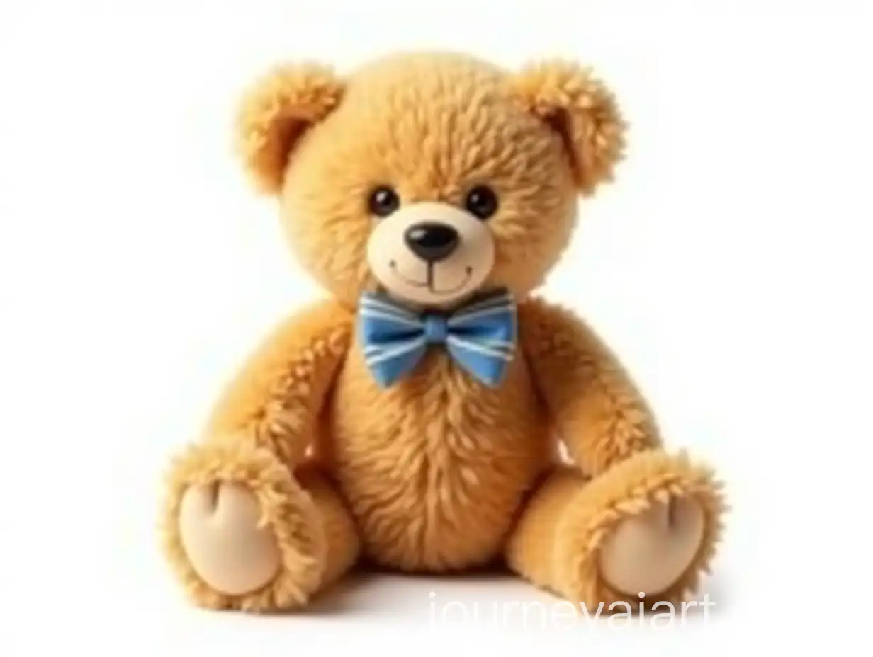 Adorable-Teddy-Bear-with-Striped-Bow-Tie-in-Studio-Lighting