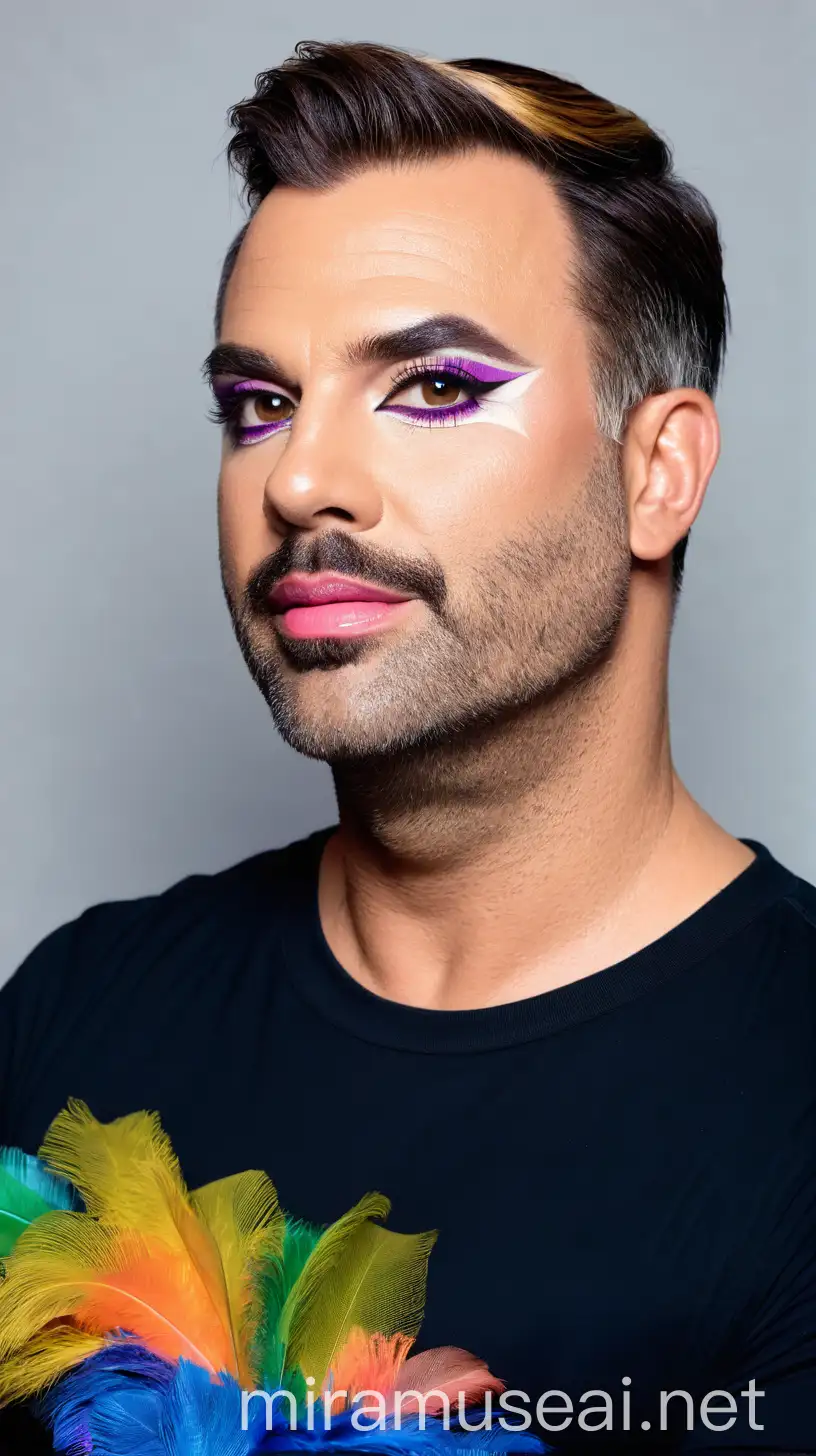 Colorful Drag Artist Performing on Stage