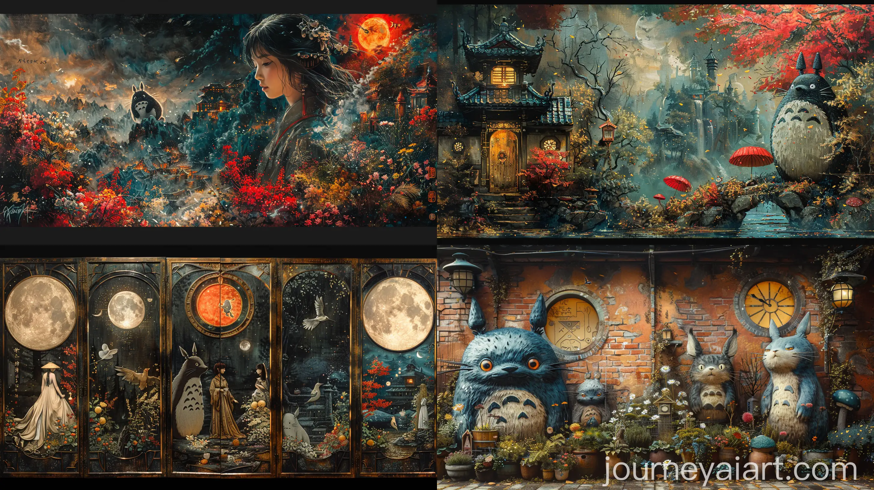 Iconic-Studio-Ghibli-Characters-Renaissance-Fresco
