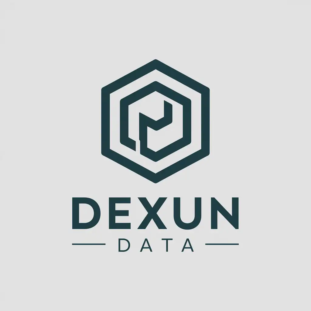 a vector logo design,with the text "dexun data", main symbol:dexun data,Moderate,be used in Technology industry,clear background