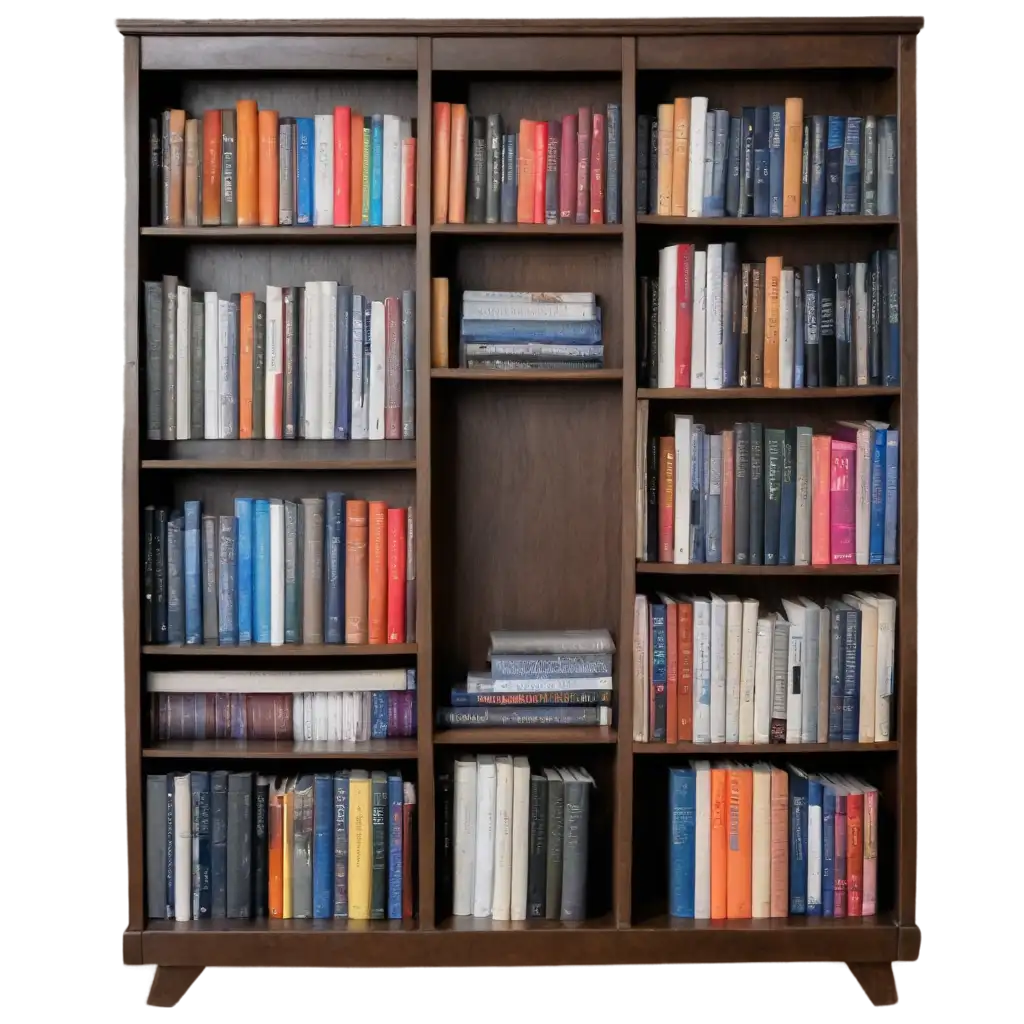 books in the bookcase for books  in the room