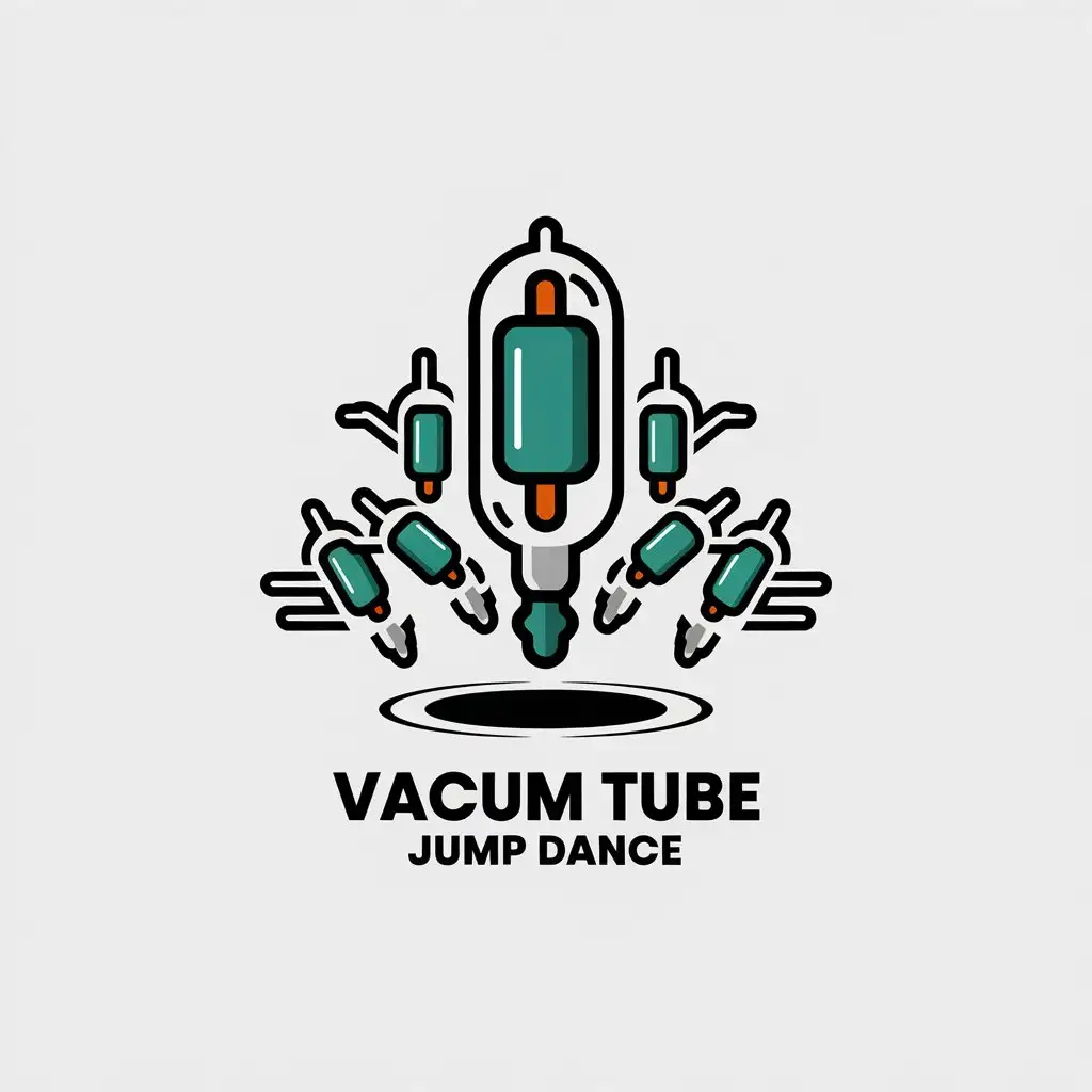 LOGO Design for Vacuum Tube Jump Dance Diodes and Dancing Theme with Minimalistic Style