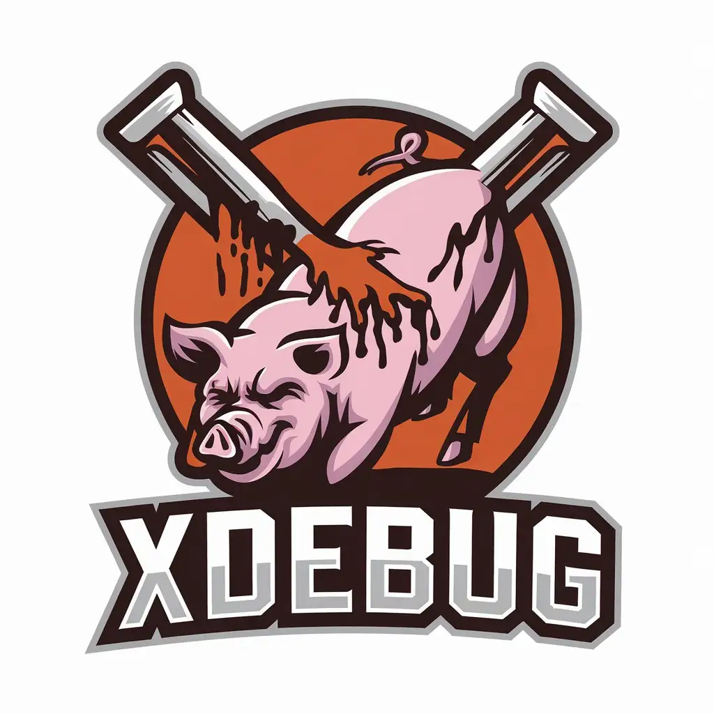 LOGO Design For Xdebug Pig Murder Theme in Moderate Style for Home Family Industry