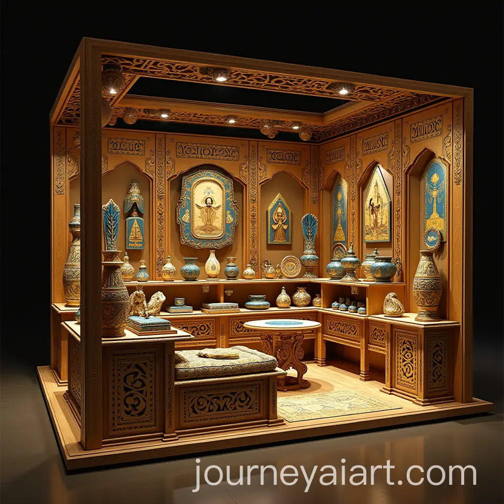 Modern-Booth-Selling-Egyptian-Souvenirs-with-Fractal-and-Sierpinski-Triangle-Design