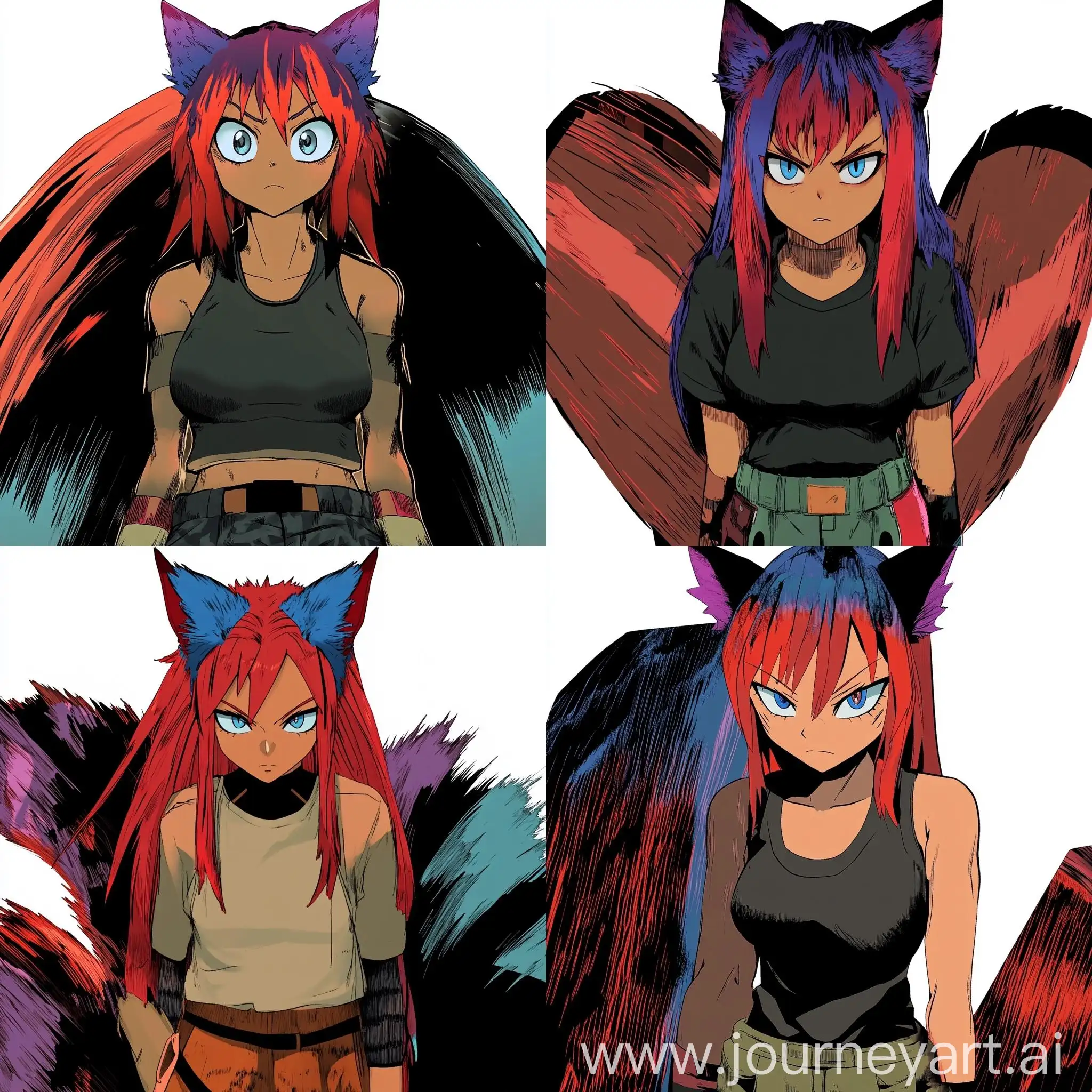 Neko-Hero-with-Red-and-Blue-Hair-and-Ocean-Blue-Eyes