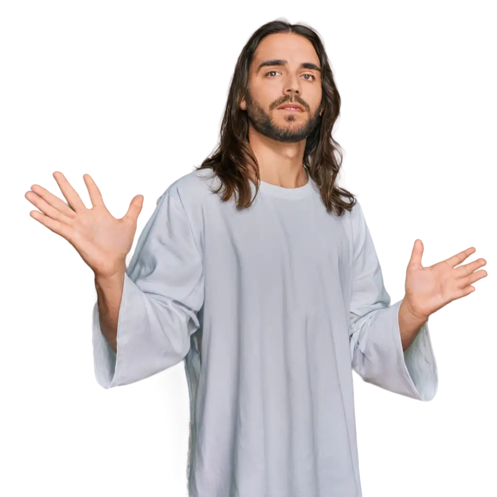 Jesus-Christ-Descending-from-the-Heavens-with-Open-Hands-PNG-Image