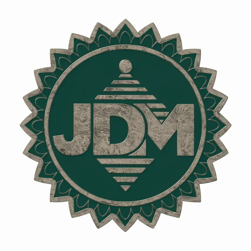 LOGO Design For JDM Emerald Khanda with Stylized Pyramid and Decorative Pattern