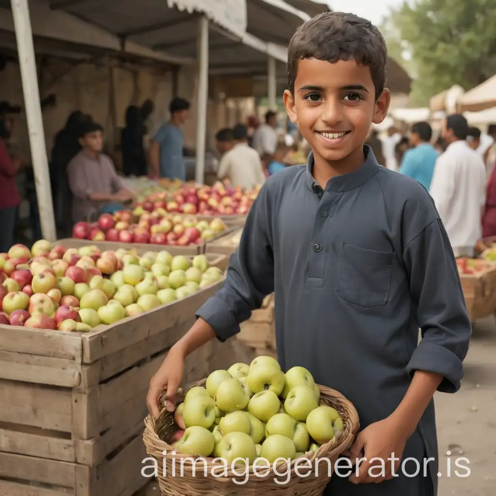 Father-and-Son-Shopping-for-Fresh-Apples-at-the-Market