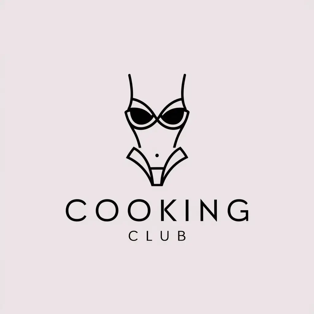 a logo design,with the text "cooking club", main symbol:lingerie,Minimalistic,be used in Internet industry,clear background